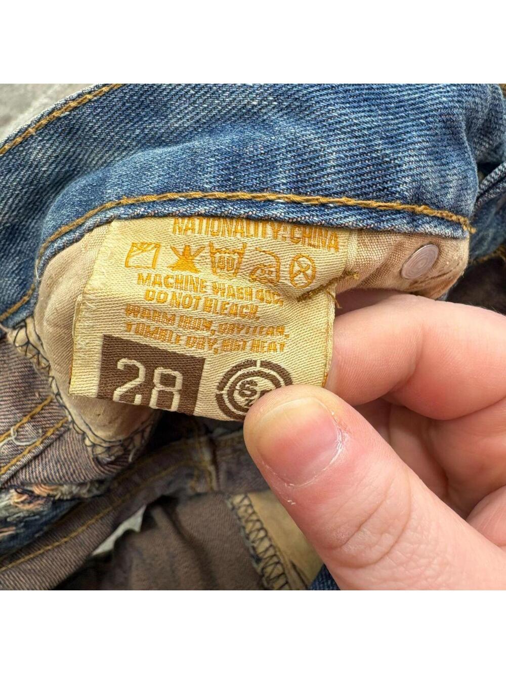 Vintage Y2K Low Rise Denim Micro Shorts #52 Embroidered - Picture 6 of 6